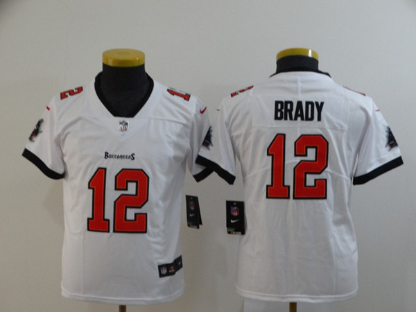 Youth Tampa Bay Buccaneers #12 Tom Brady New White Vapor Untouchable Limited Stitched NFL Jersey